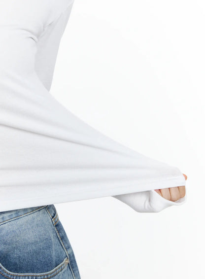 Basic Boat Neck Long Sleeve Top IF520