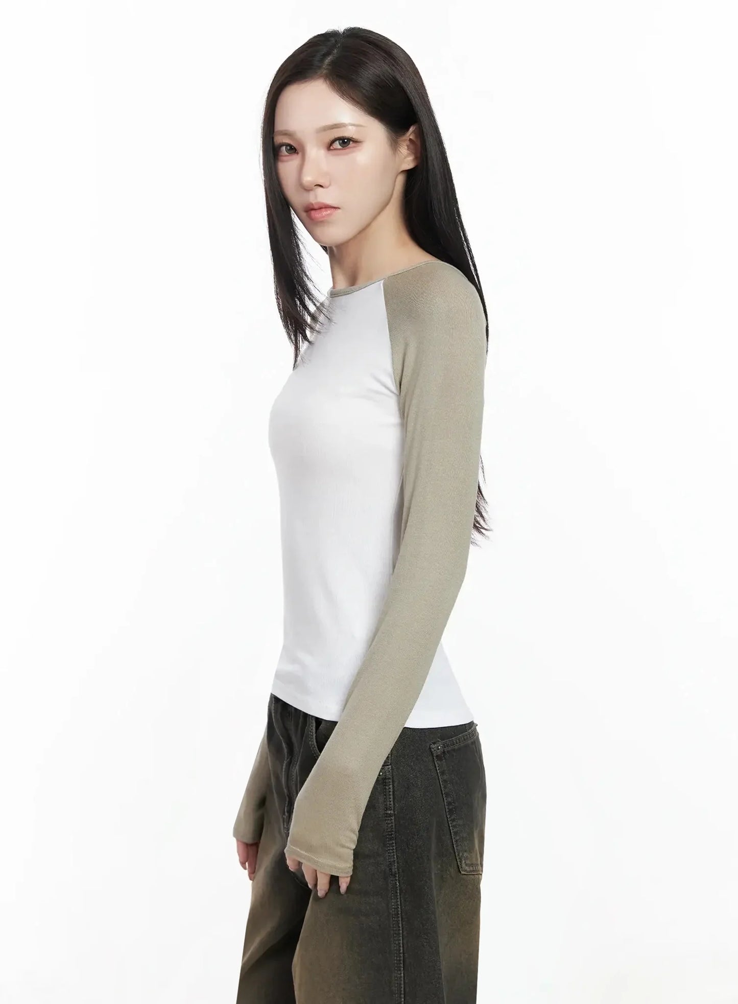 Basic Raglan Long Sleeve Top IJ528