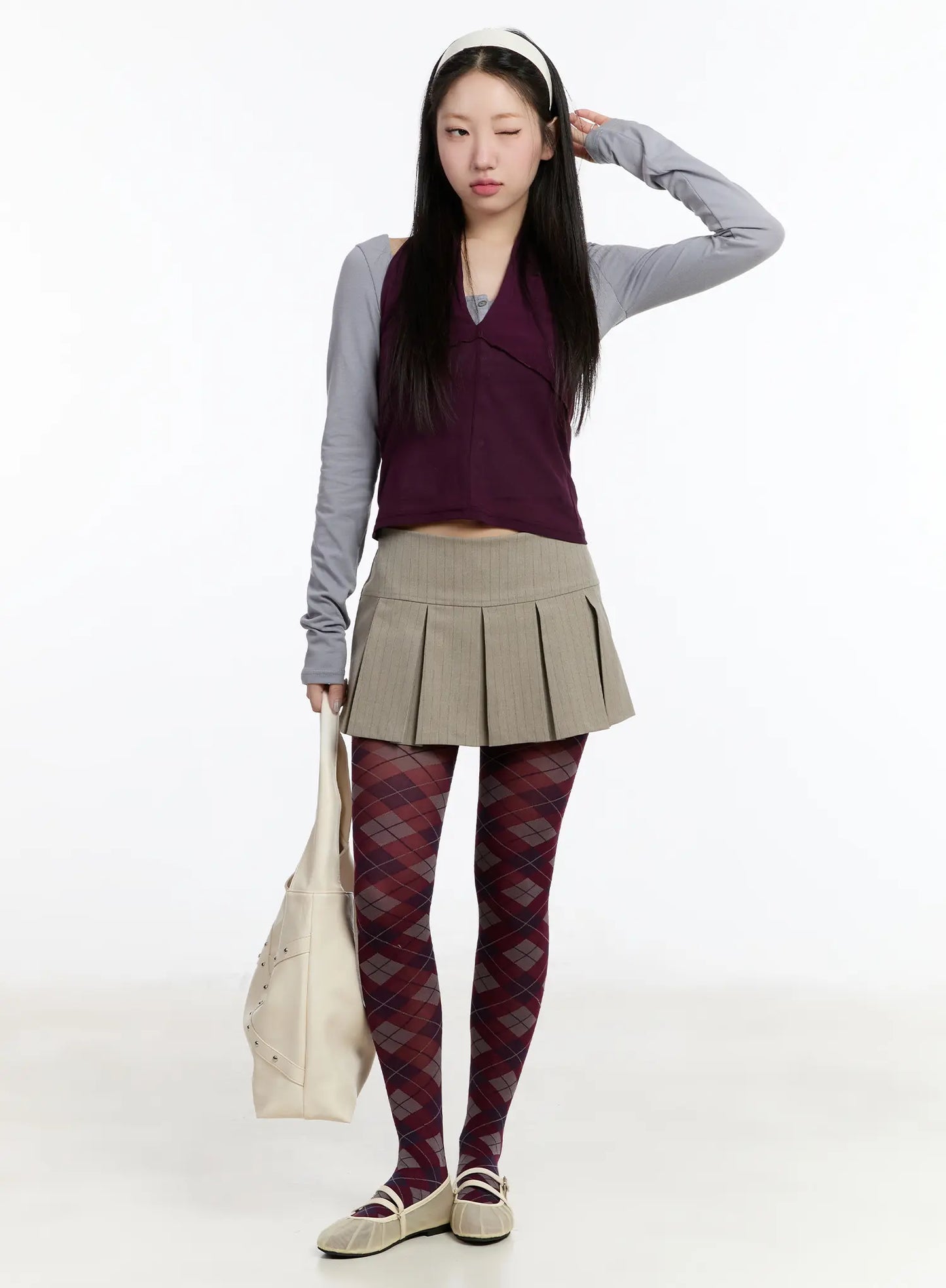 Chic Striped Pleated Mini Skirt CM511
