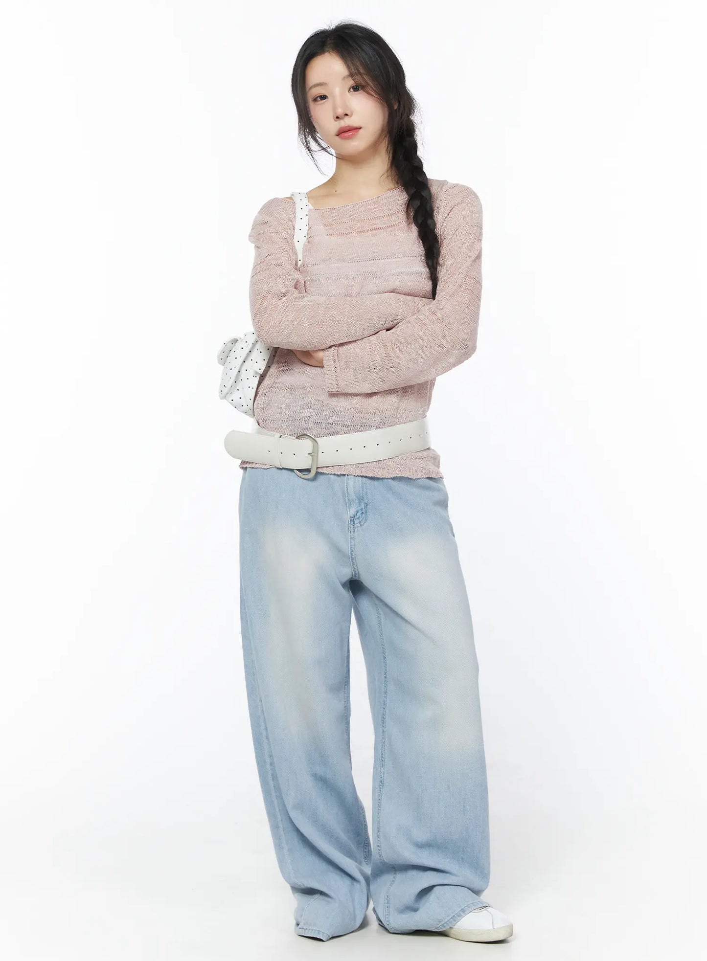Avena Wide Leg Washed Jeans CY522
