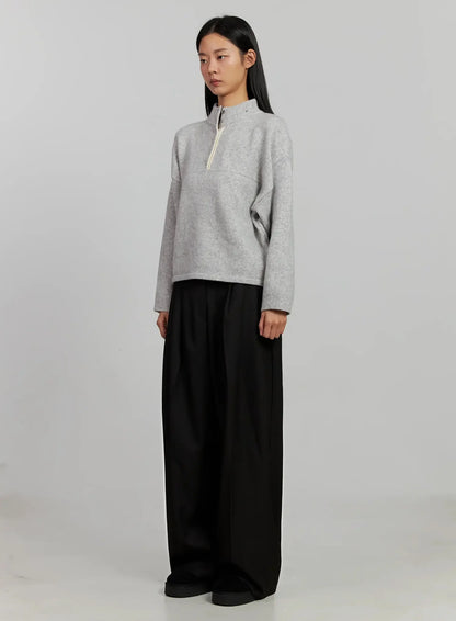 Black Oversized Slacks IJ505