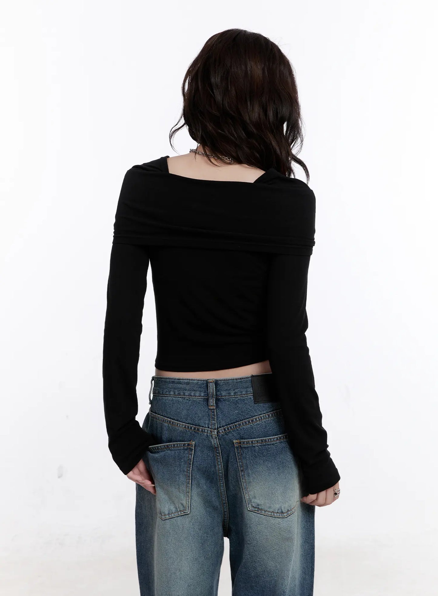 Asymmetrical Tie Detail Long Sleeve Top CO501