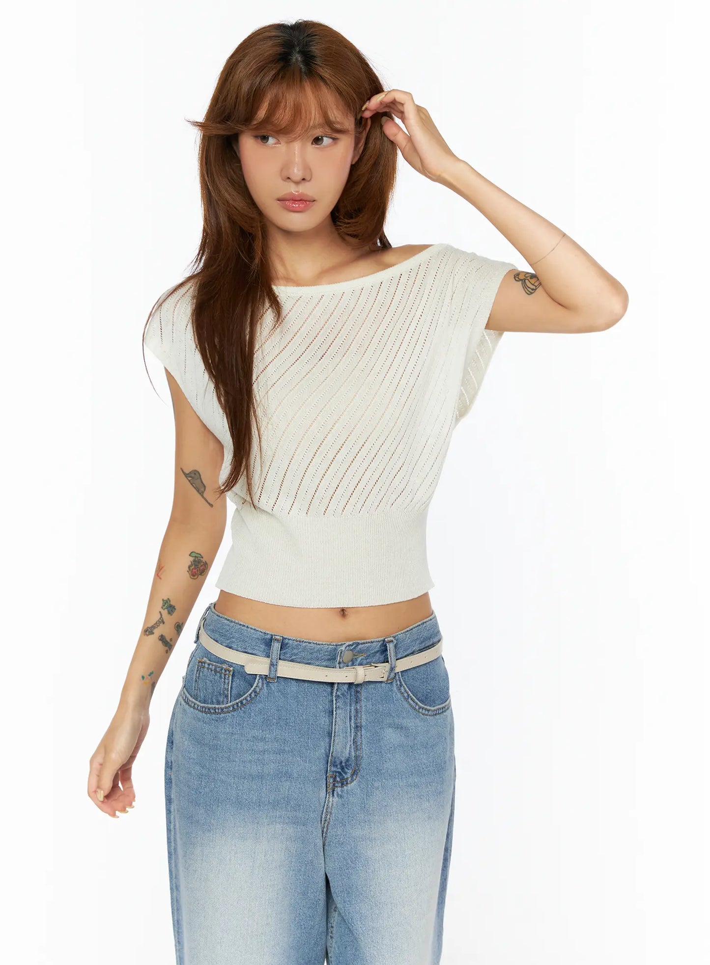 Chic Off-Shoulder Knit Top CU517