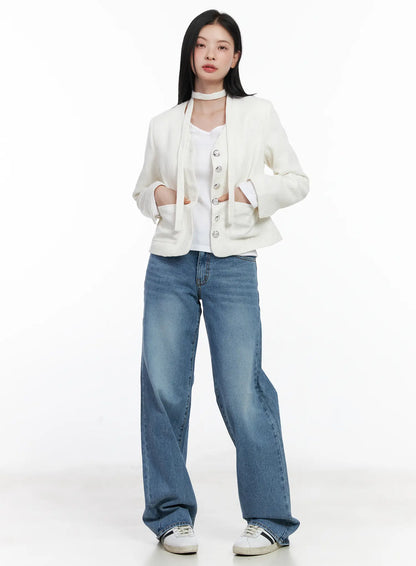 Basic V-Neck Long Sleeve Tee CJ519
