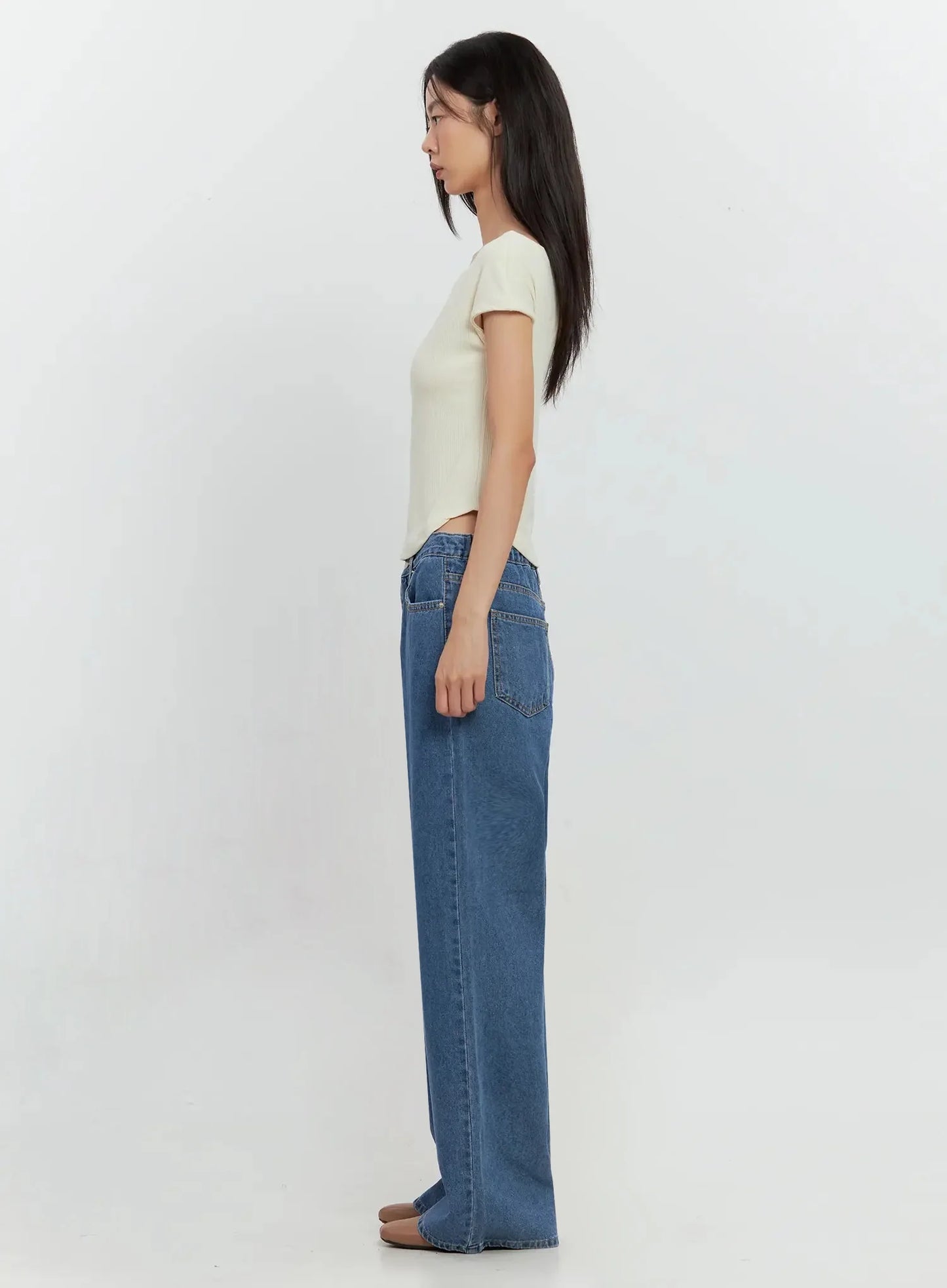 Asymmetric Ribbed Short-Sleeve IL528