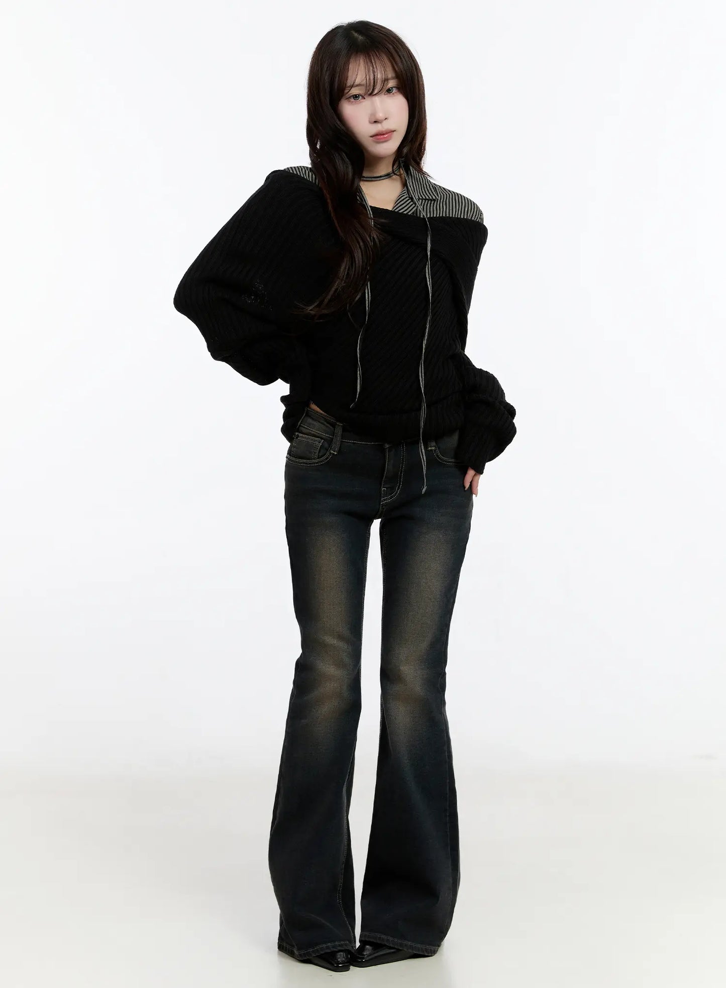 Casual Asymmetrical Knit Hoodie CN524