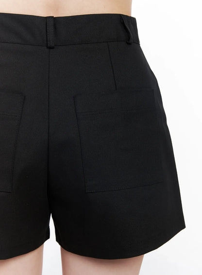 Button Detail Cotton Shorts IM524
