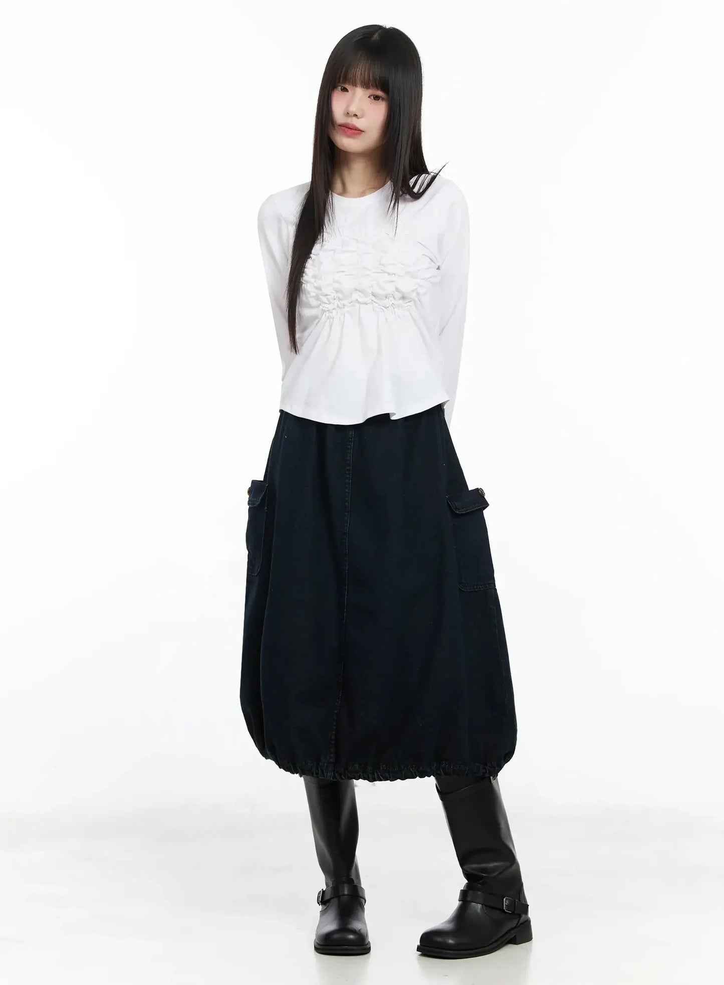 Balloon Denim Skirt IM530