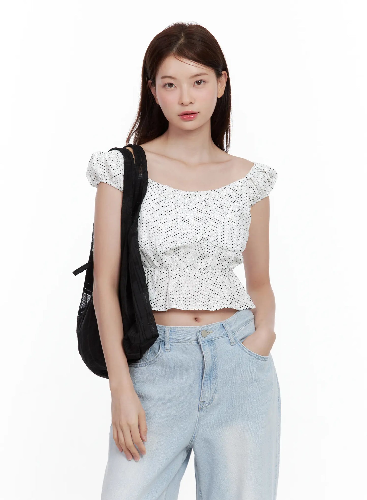 Black Mesh Plaid Shoulder Bag CL502