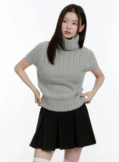 Chic Turtleneck Short Sleeve Sweater ID526