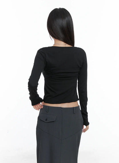 Button Long Sleeve Top CS502