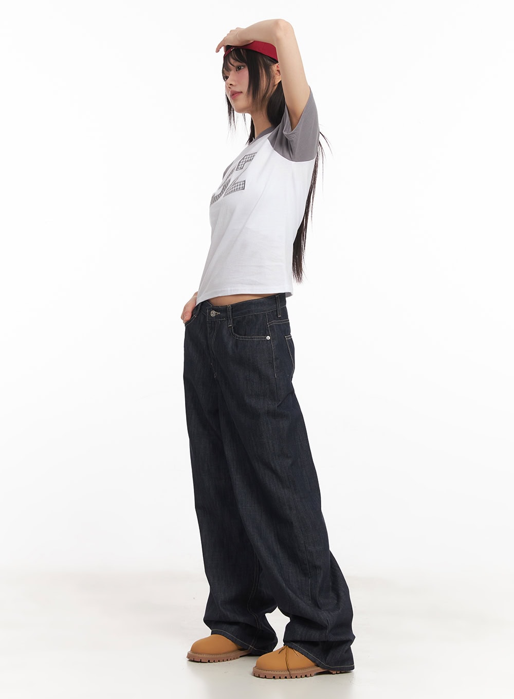 Check Embroidered Crop Top CA522