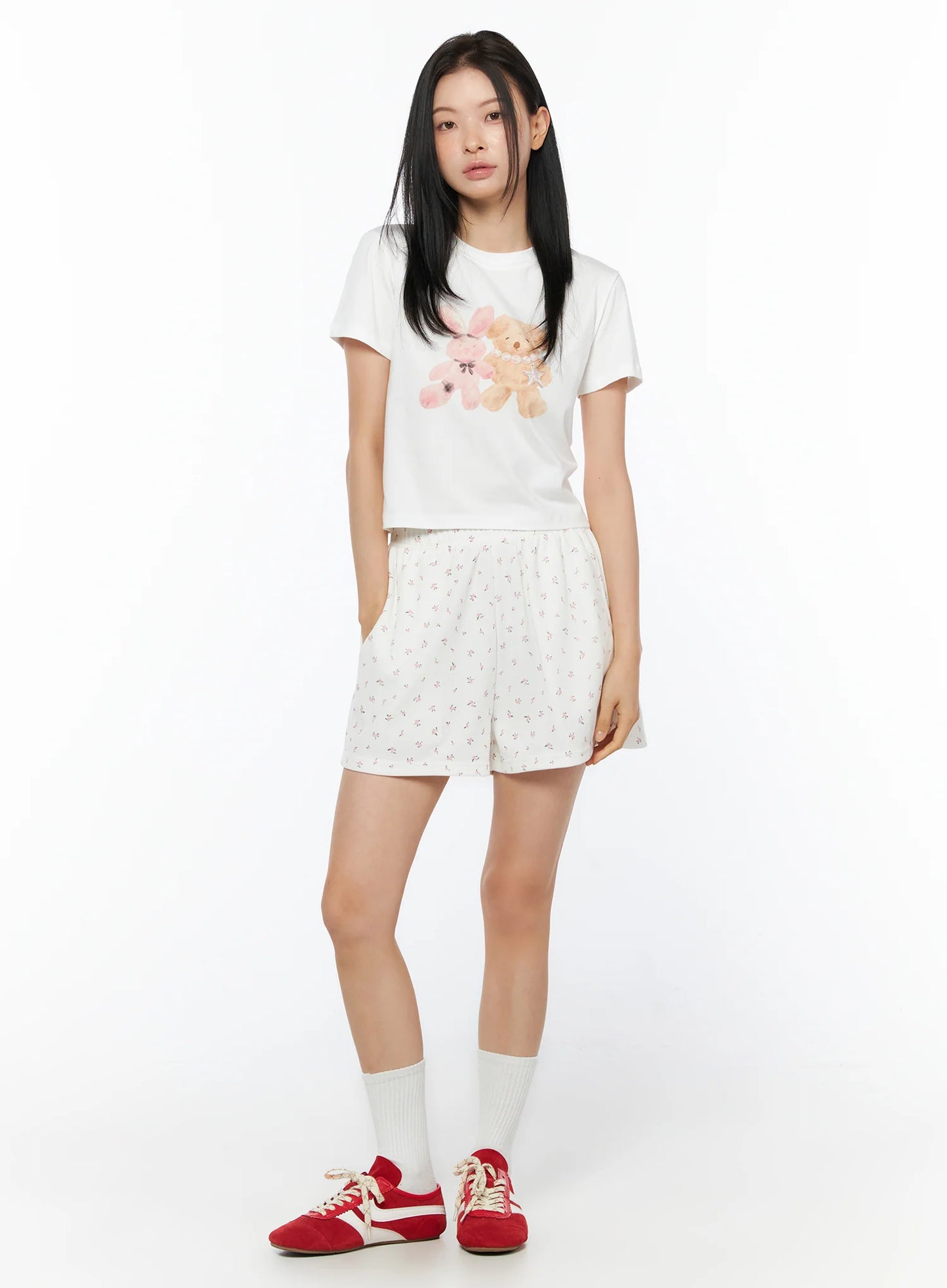 Animal Print Cropped Tee IU516
