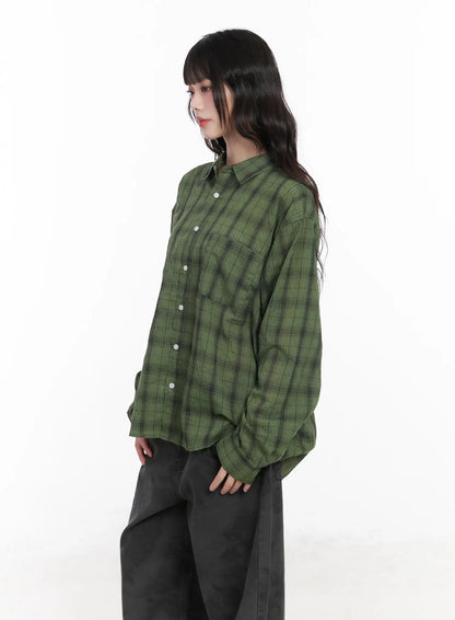 Casual Plaid Button-Up Shirt CM526