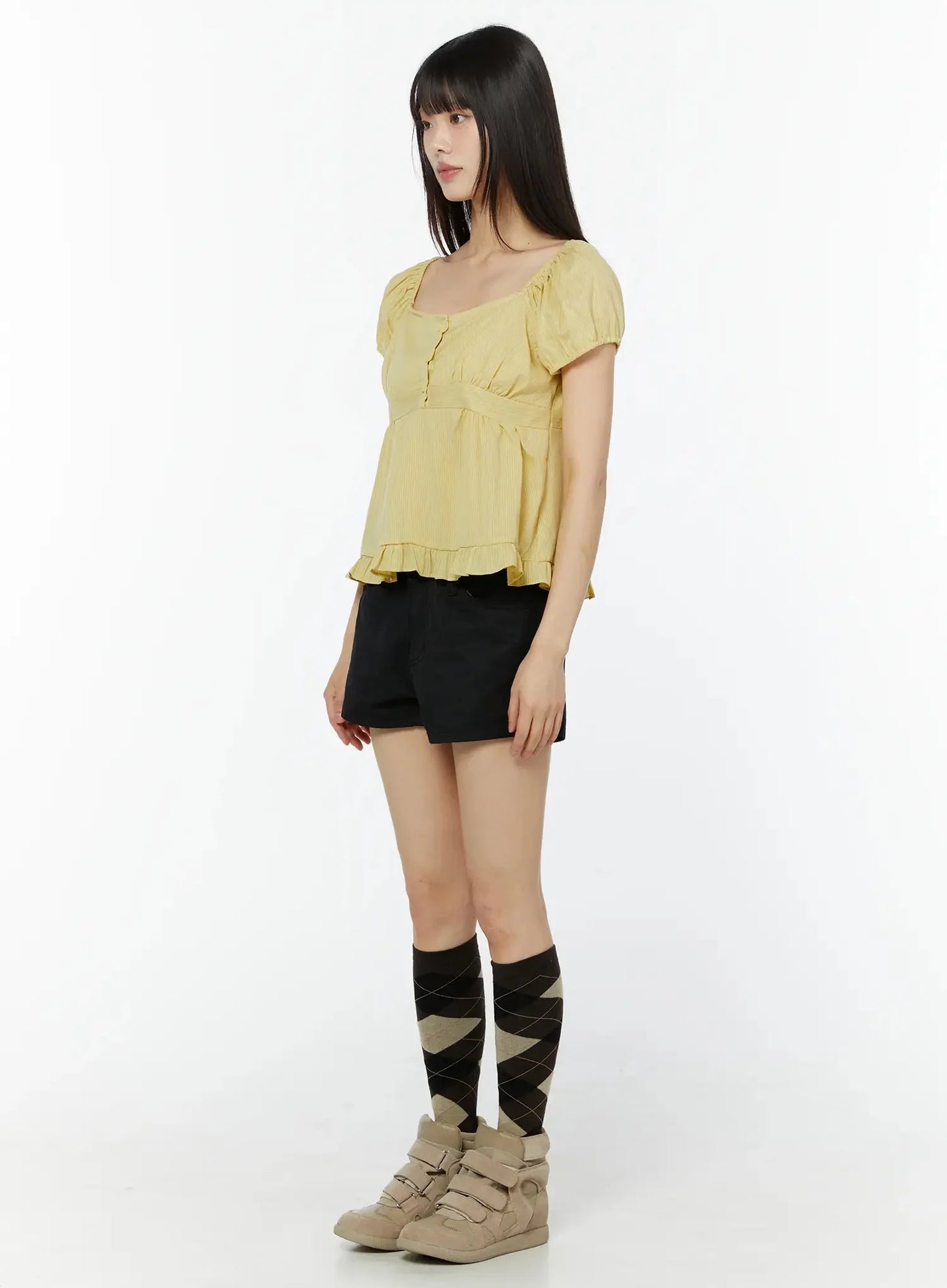 Black Cargo Pocket Shorts IU518