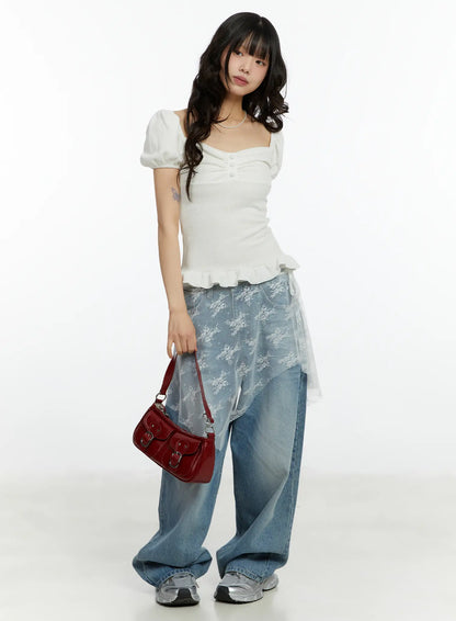 Alaiya Washed Baggy Jeans CF510
