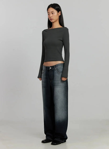 Chaya Washed Wide Jeans IJ505