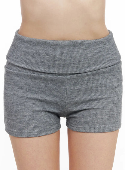 Basic Foldover High-Waisted Shorts CM513