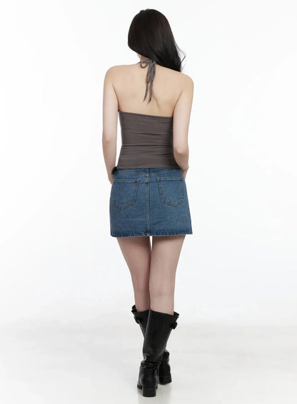 Casual Denim Mini Skirt IJ528