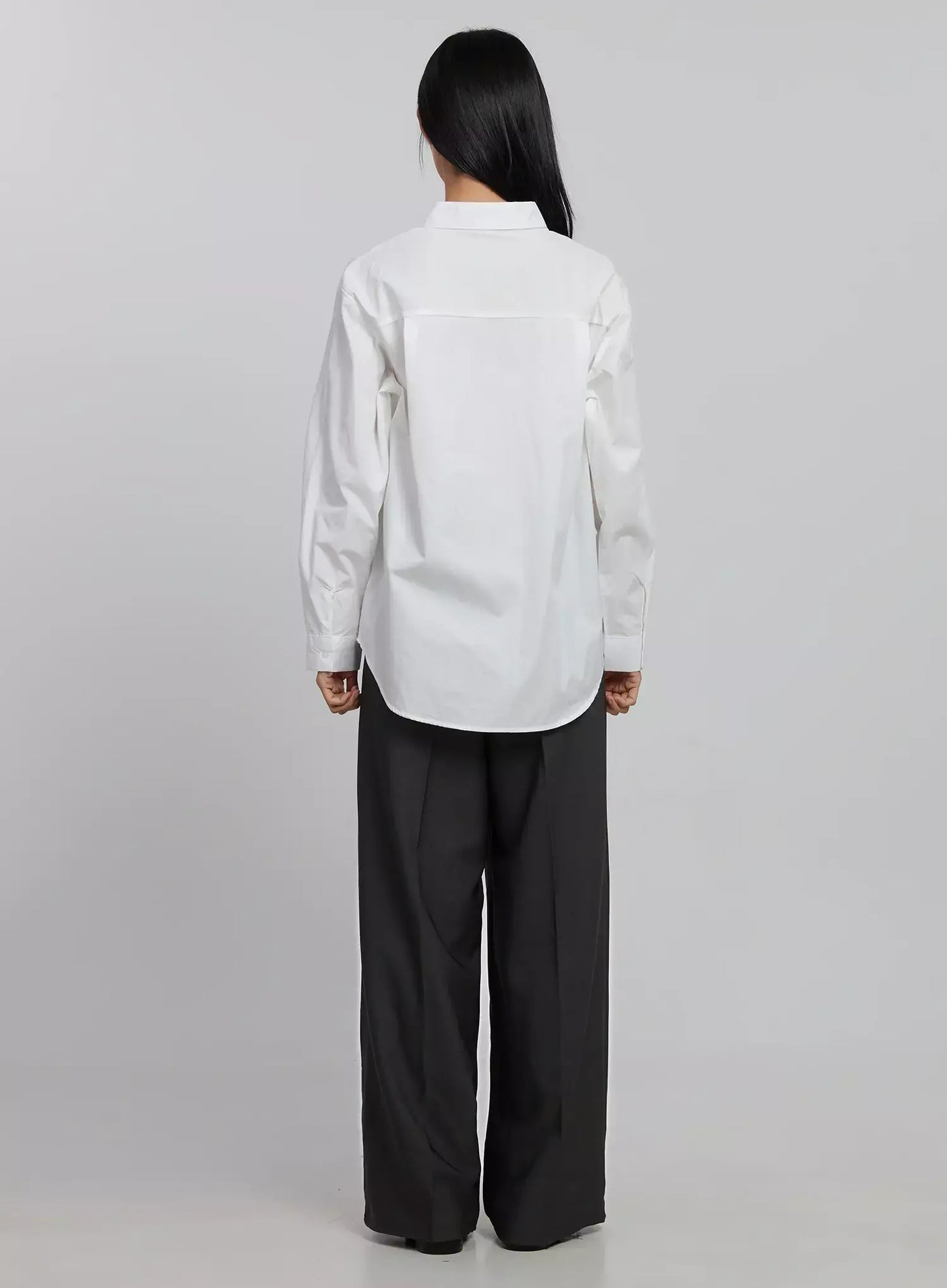 Basic Long Sleeve Button-Up Shirt ID516
