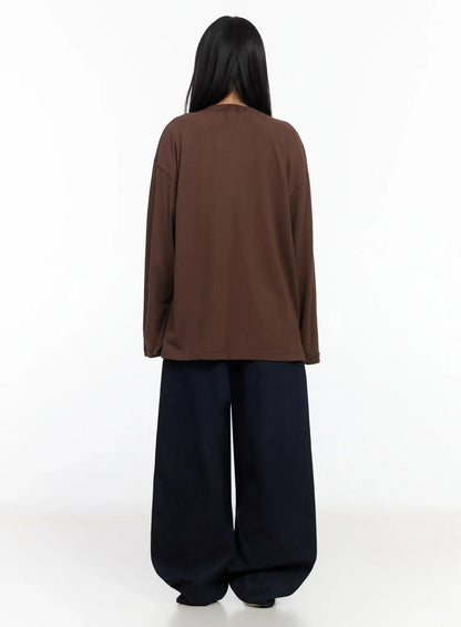 Annette Dark-Wash No-Fade Baggy Jeans IA507