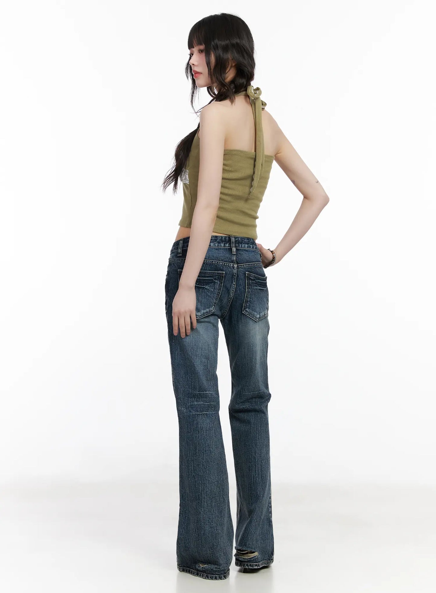 Carey Vintage Washed Bootcut Flared Jeans CM526