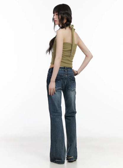 Carey Vintage Washed Bootcut Flared Jeans CM526