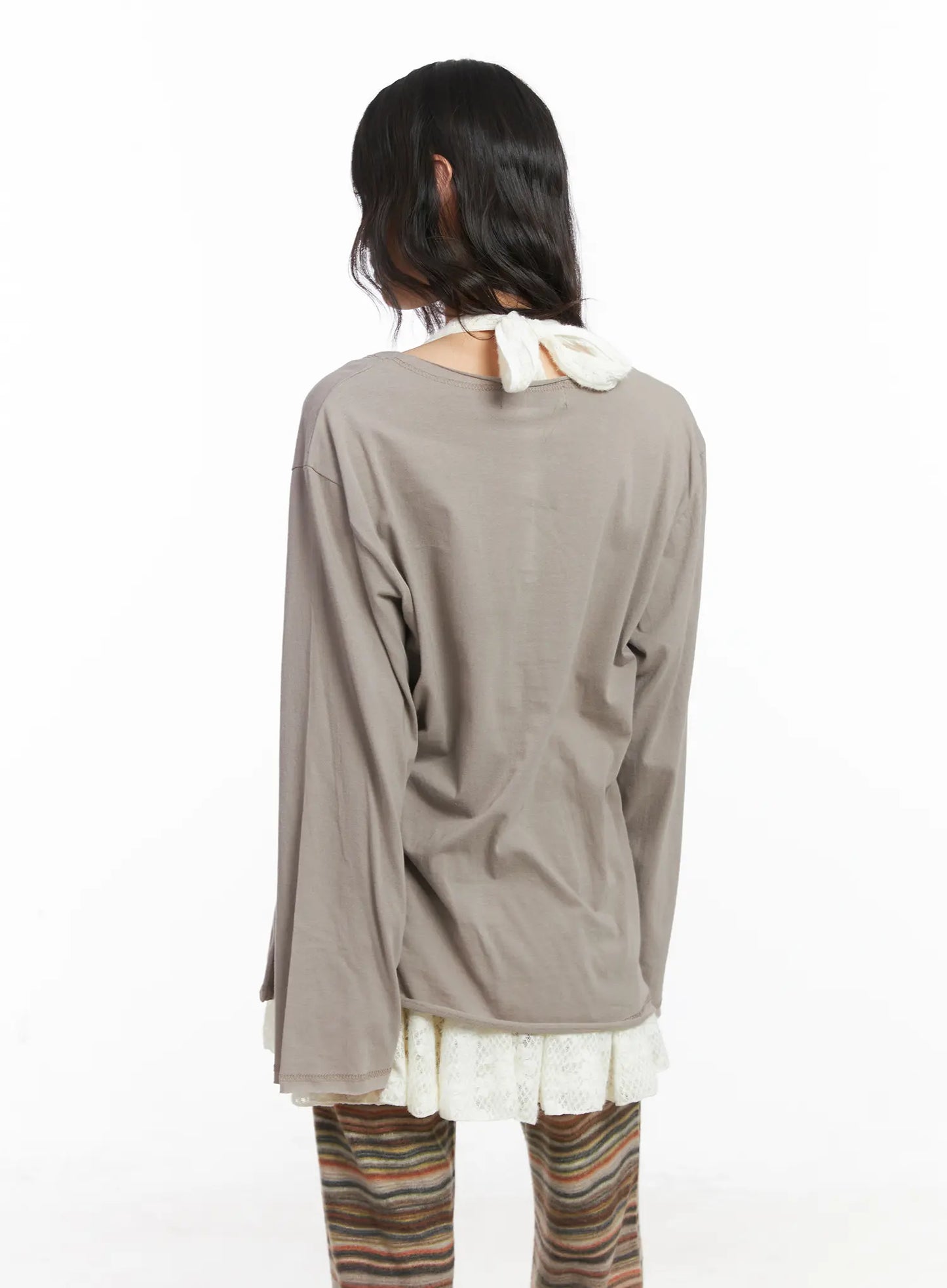 Casual Loose Fit Eyelet Tee CD531