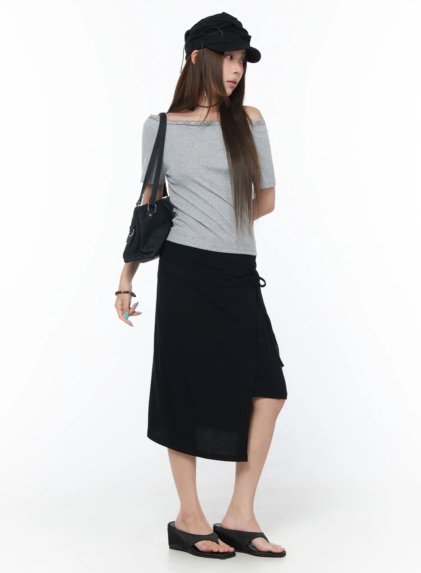 Asymmetrical Midi Skirt CY529