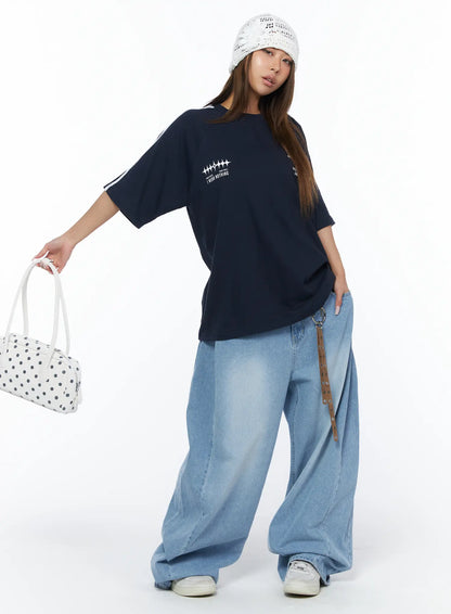 Casual Striped Sleeve Tee CA516