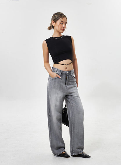 Chain Detail Cropped Top CY330