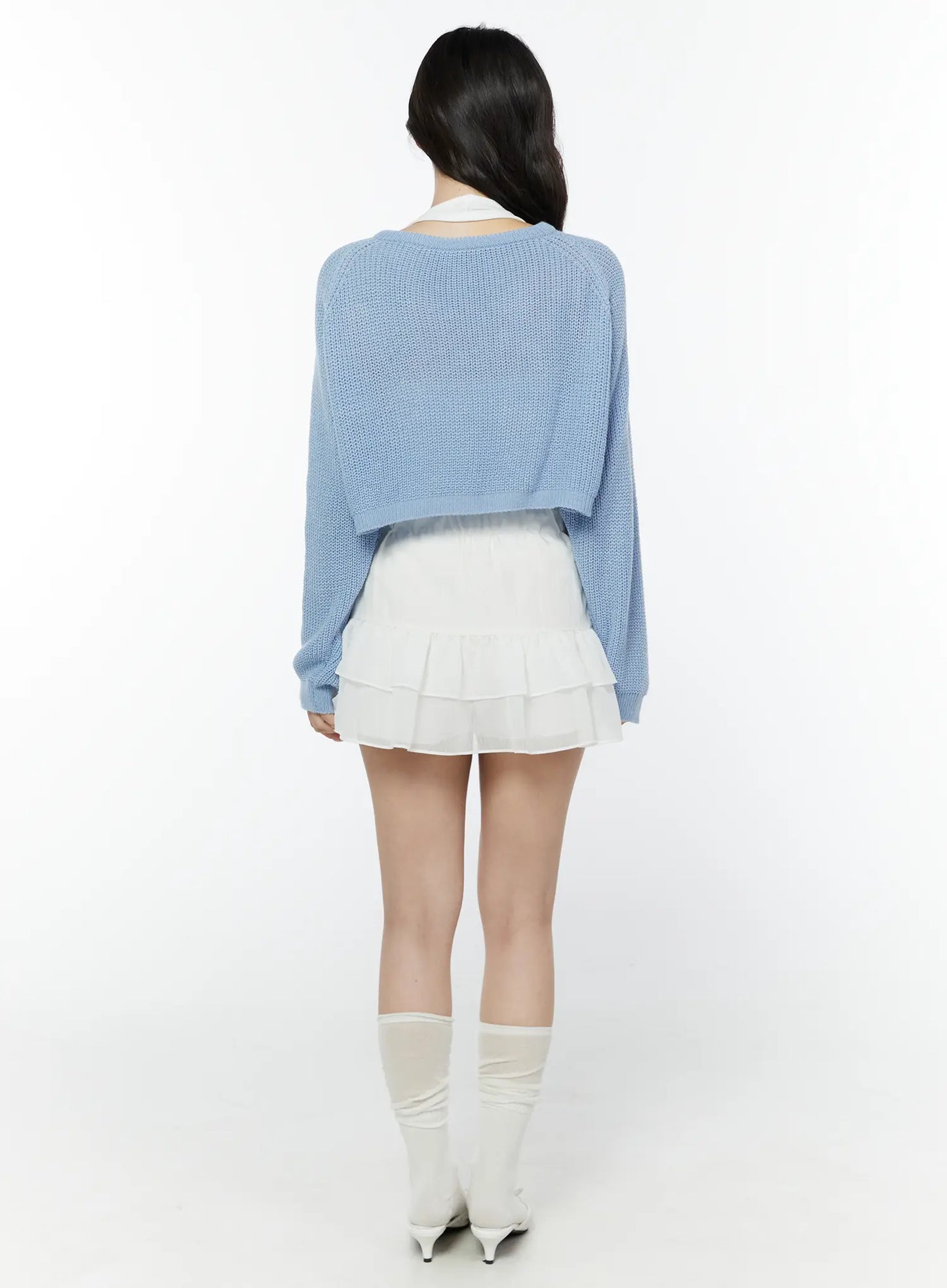 Bow Waist Tiered Mini Skirt IY511