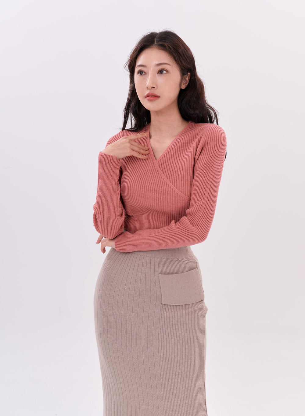 Bending Slit H-Line Long Skirt IS15
