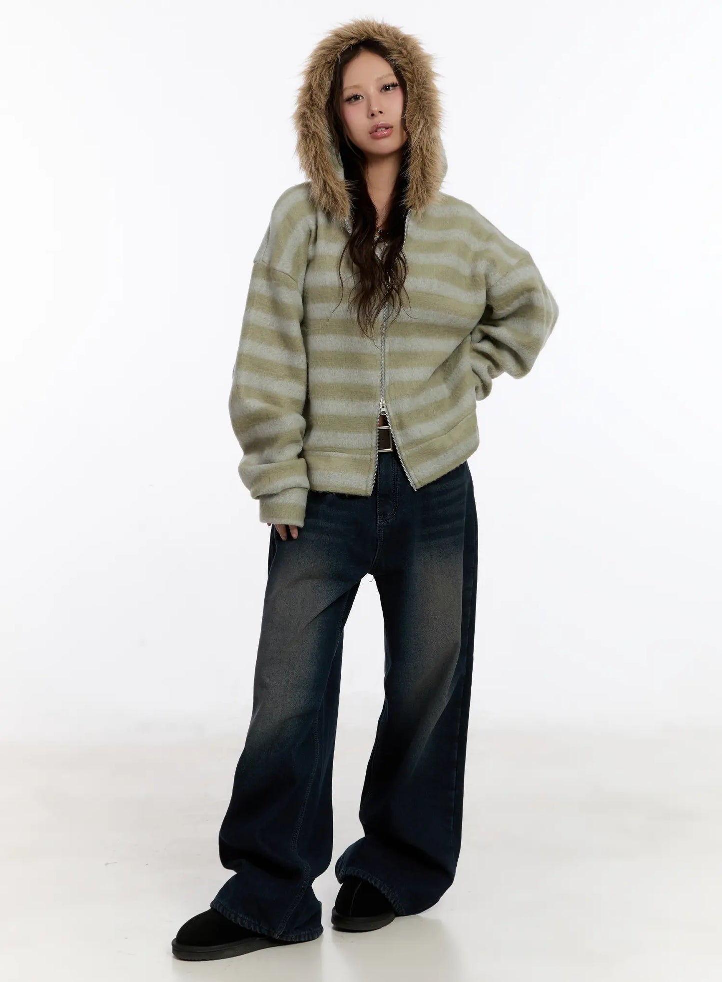 Auro Fleece-lined Wide Leg Jeans CN527