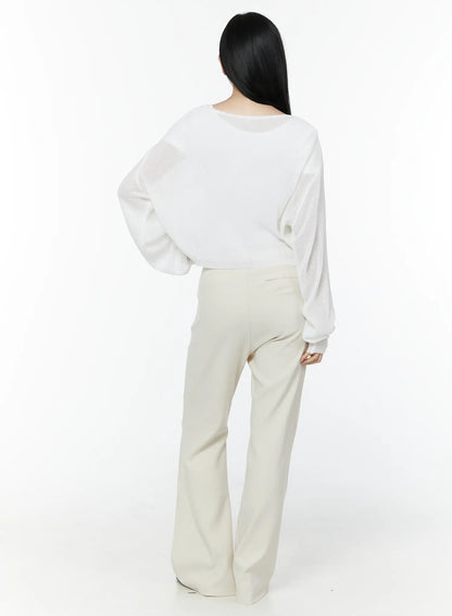 Basic Stretch Bootcut Slacks IU503
