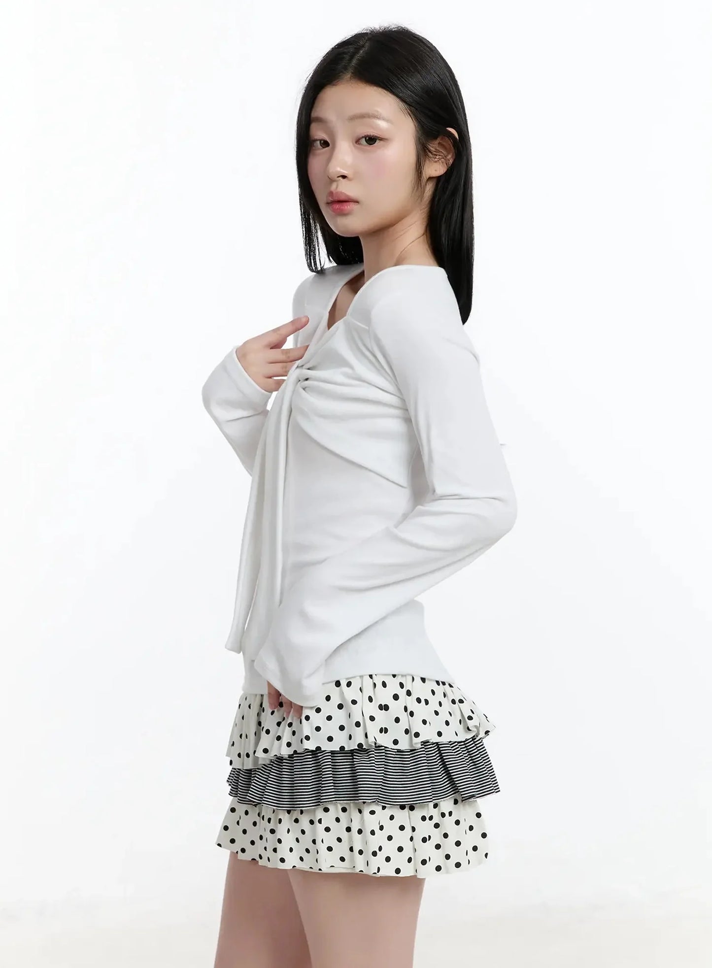 Bow Tie Long Sleeve Top IM519