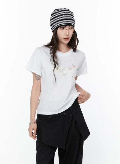 Butterfly Graphic Cropped T-Shirt CY514
