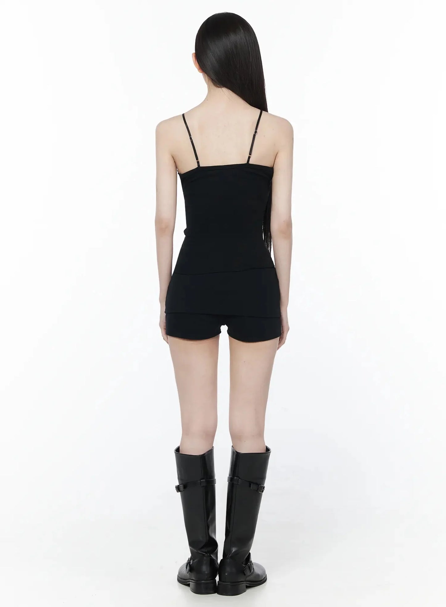 Button Accent Mini Shorts IU512
