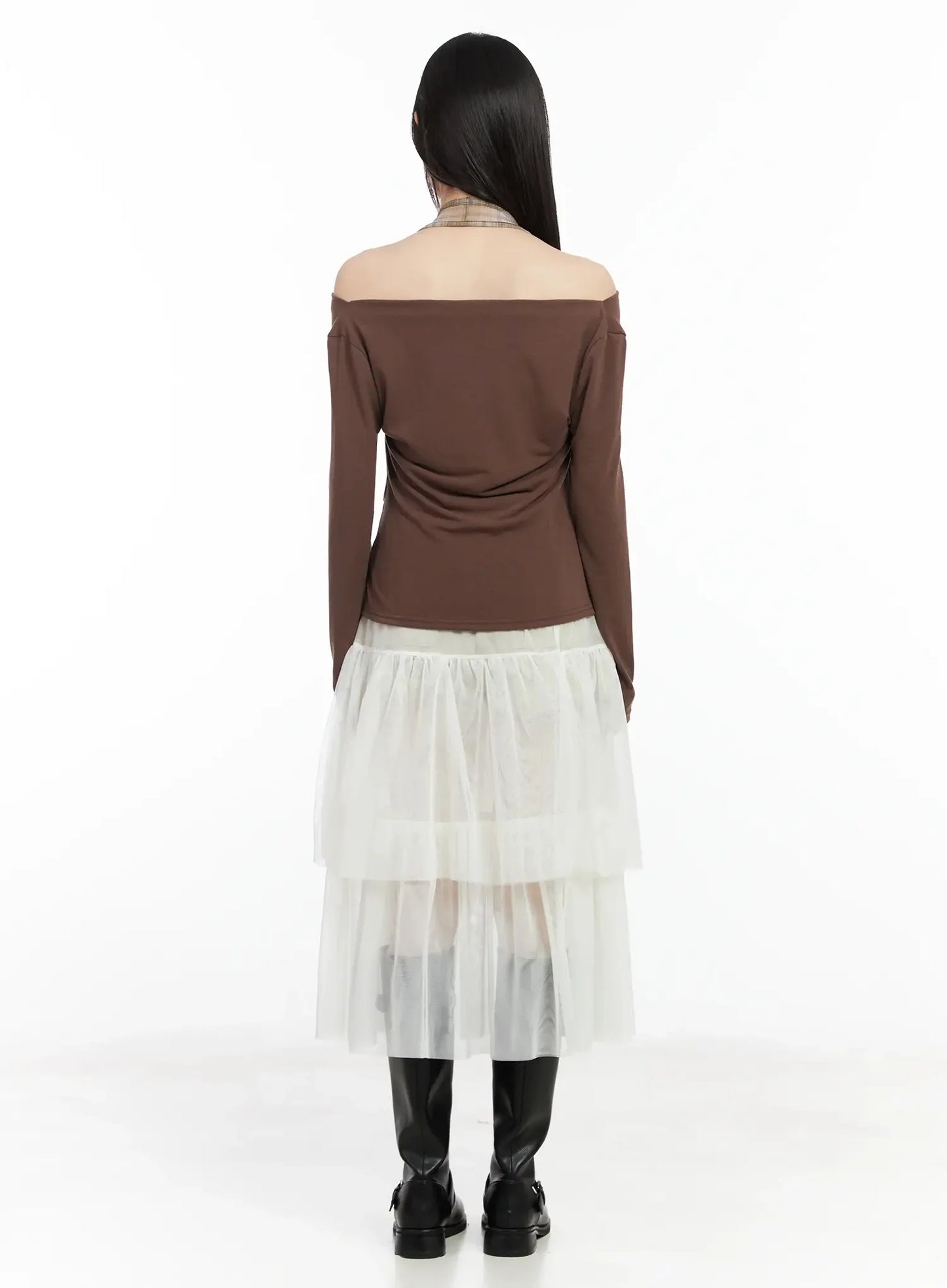 Chiffon Layered Midi Skirt IM523