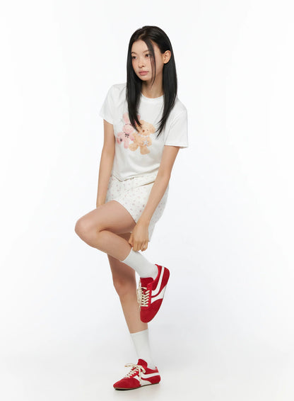 Animal Print Cropped Tee IU516