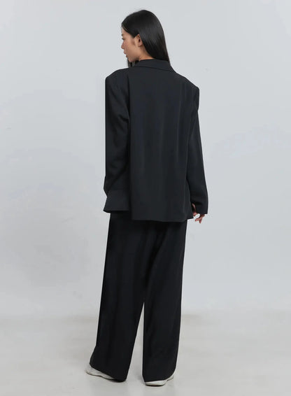 Classic Oversized Blazer (Black) IU512