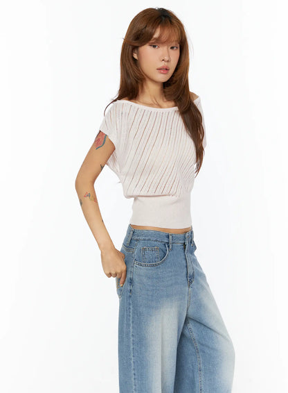 Chic Off-Shoulder Knit Top CU517