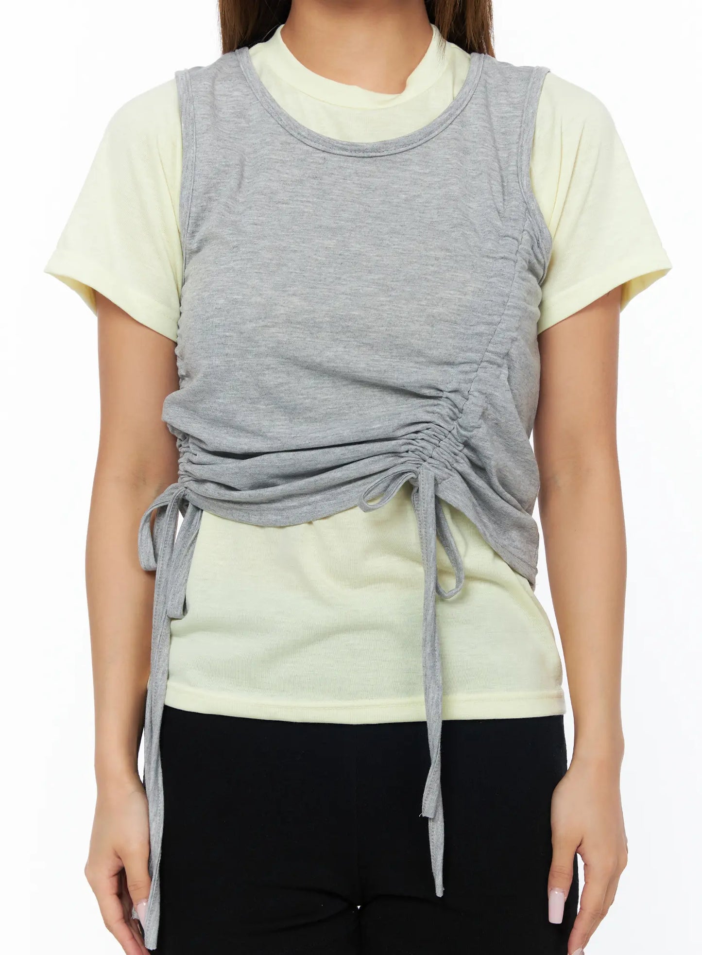Casual Layered Set With Sleeveless Top CA517