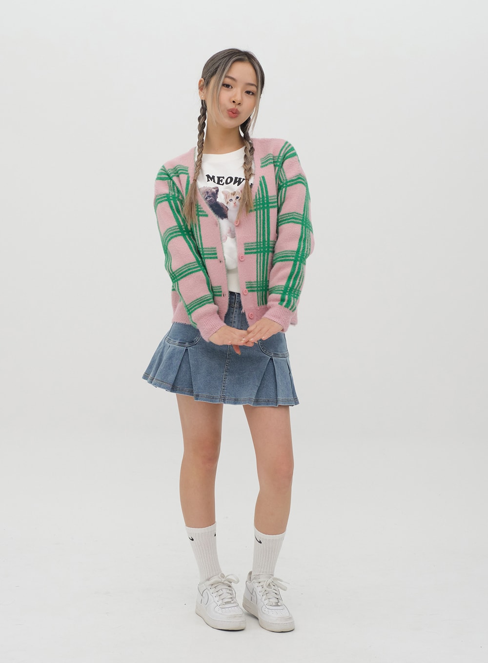Check Pattern Cardigan J15