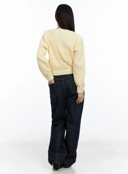 Chic V-Neck Wrap Knit Cardigan IF520