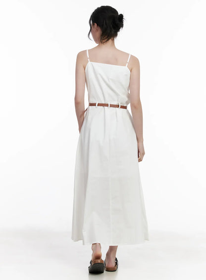 Adjustable Strap Belted Maxi Dress CA509