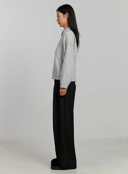 Black Oversized Slacks IJ505