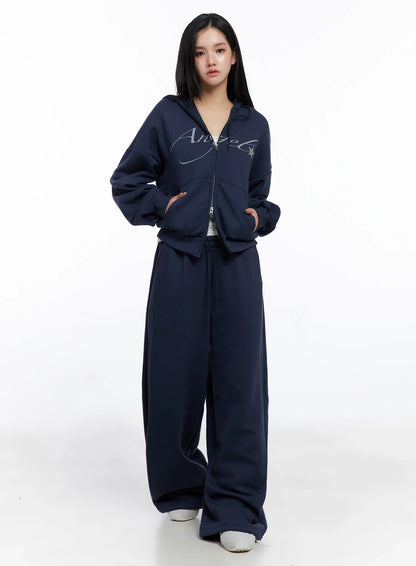 Angel Graphic Zip-Up Hoodie IS525
