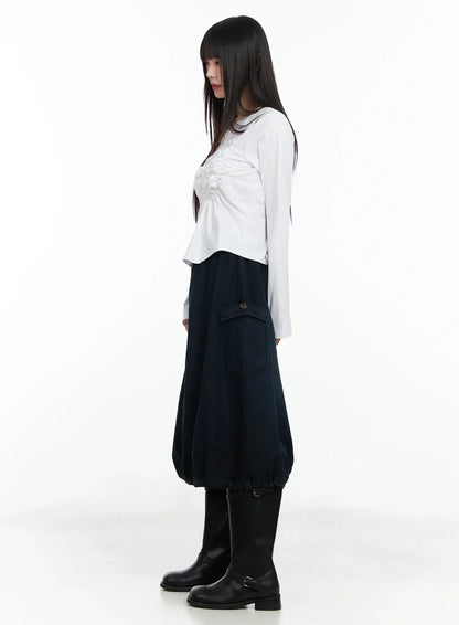 Balloon Denim Skirt IM530