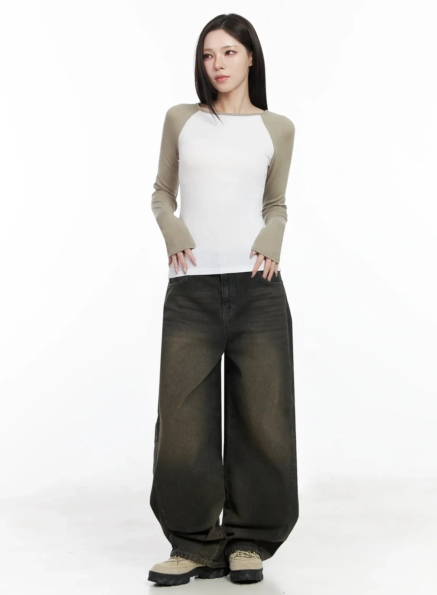 Basic Raglan Long Sleeve Top IJ528